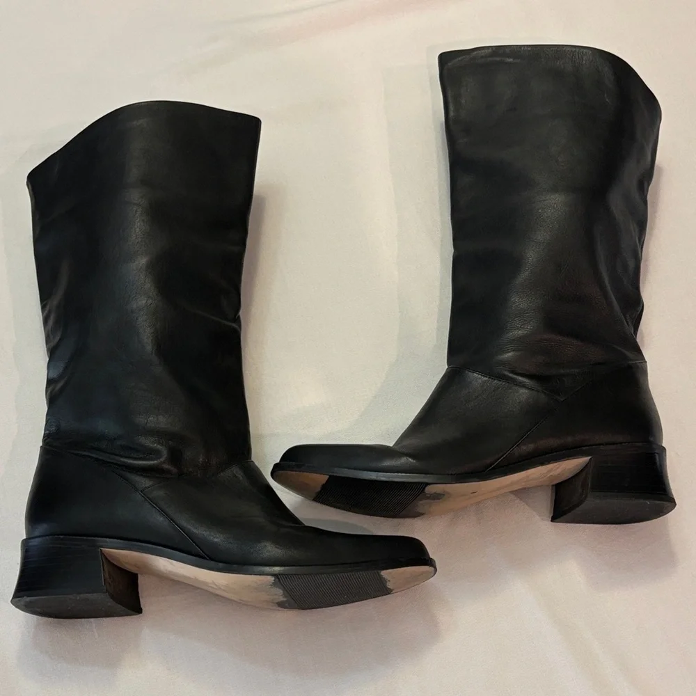Elegant Black Leather Over the Knee Boots size 10 Nice Boots!